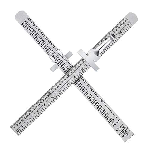 Frienda 2 Pcs 6 Inch Metal Pocket Ruler Mini Stainless Steel Clip Scale