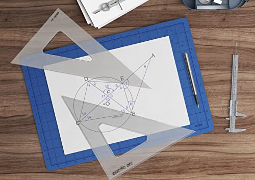 Pacific Arc's Scholastic Triangle - 10 inch - Smoke - 30/60 Angle - Polystyrene - Inking Edge - Technical Drawing Tools, Drafting, Architect and Engineering. - style: 10 inch, 30/60