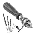 Hand Drill Bits Set 12 in 1 Manual Tool Pin Vises with Chuck Key & 10 pcs Twist Drill Bits for Wood, Jewelry, Delicate Manual Work, Electronic Assembling and Model Making, DIY Drilling