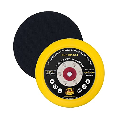 Dura-Gold Pro Series 5" Hook & Loop DA Backing Plate Pad - 14mm Thick - style: Hook & Loop (Low Profile)