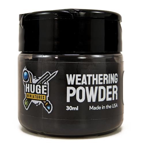 Weathering Powder, Jet Black Pigment for Model Terrain Scenery and Vehicles by Huge Minis - 30ml Flip-Top Container