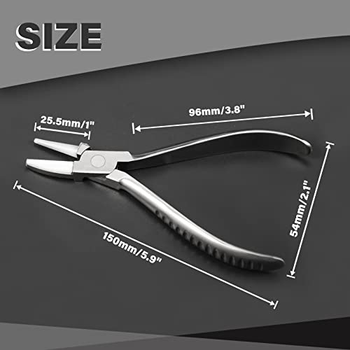 Eyeglasses Frame Pliers 6 Inch Nylon Jaw Half Flat Nose Pliers Glasses Repair & Assembling Tools with Professional Eyeglass Repair Screwdriver - size: G