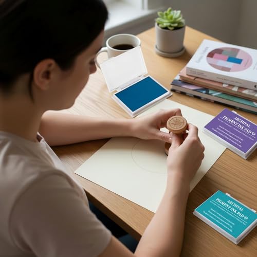 MotiMind 4 Pcs Multicolor Archival Pigment Waterproof Ink Pad for Stamp - color: Multicolor