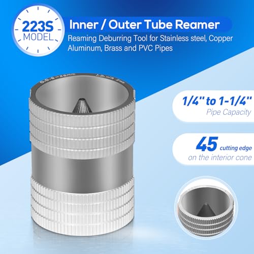 29983 Model 223S Inner Outer Tube Reamer 1/4" to 1-1/4" Pipe Deburring Tool