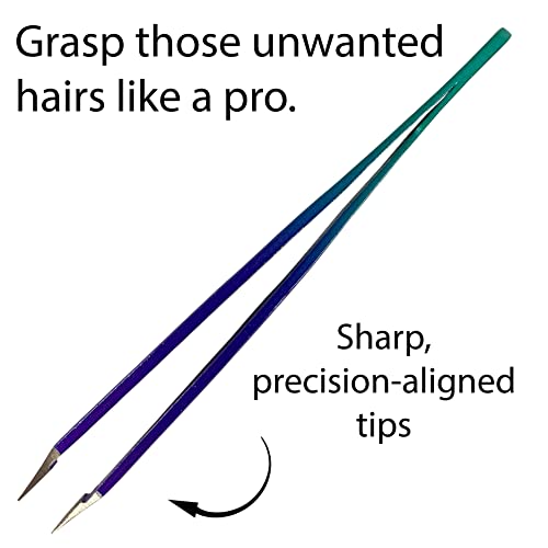 Zizzili Basics Tweezers - Limited Edition Mermaid Slant Tip - Best Tweezer for Eyebrow, Facial Hair Removal and your Precision Needs - color: Mermaid