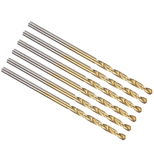 PATIKIL 1.3mm Drill Bit M2 High-Speed Steel 135° TiN Coated 6Pcs - size: 1.3mm