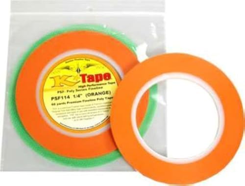 Custom Shop 1/4" Fine Line Tape Polytape Orange Fineline Masking Tape - size: 1/4"