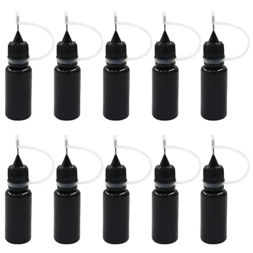 Zorfeter 10ml Black Precision Tip Applicator Bottles, 10 Pcs - size: 10 ml