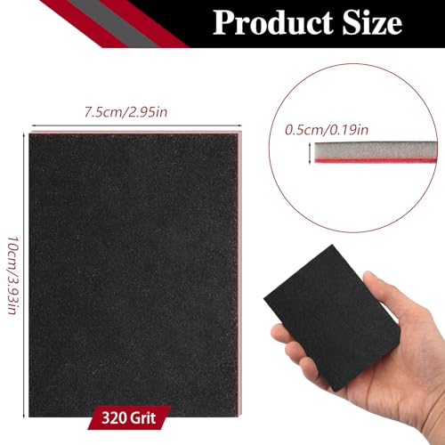 27 Pcs Sanding Sponge Block Pads, 320 Grit Fine Sandpaper Sand Paper - size: 320 Grits