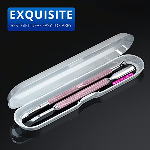 2PCS Lilac Cuticle Pusher Tool and Scraper Nail Pusher - color: Lilac