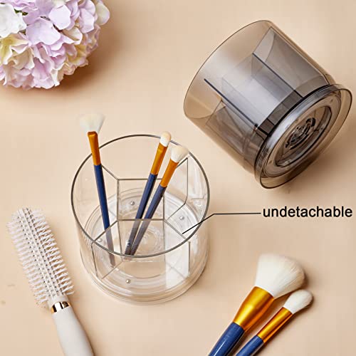Makeup Brush Holder Organizer, Rotating Makeup Organizer for Vanity - color: Grey