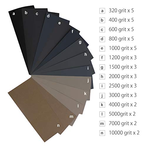 VIBRATITE 48PCS Wet Dry Sandpaper Assortment Pack 320-10000 Grit Sand Paper - size: 9 x 3.6 Inch