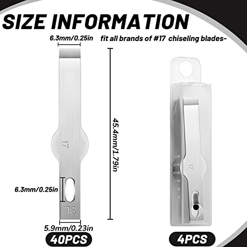40 Pack 17 Hobby Knife Blades, High Carbon Steel Refills