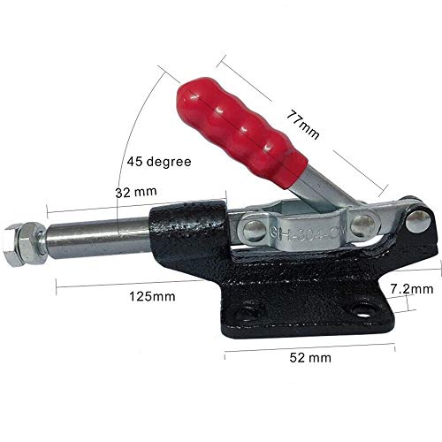 Push Pull Toggle Clamp, 500Lbs Holding Capacity 32mm Plunger Stroke, Quick Release Adjustable Clamp for Woodworking Welding Fixed - size: 304C