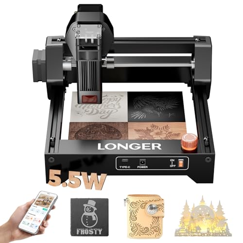 Longer Ray5 Laser Engraver and Cutter, 5500mW Lazer Engraver, 130×130mm - size: 130x130mm