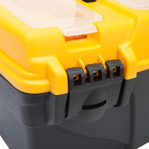 BIG RED ATRJH-3015B Torin 15.5" Plastic Storage Tool Box with Removable Tray, Black/Yellow - size: 15.5 inches