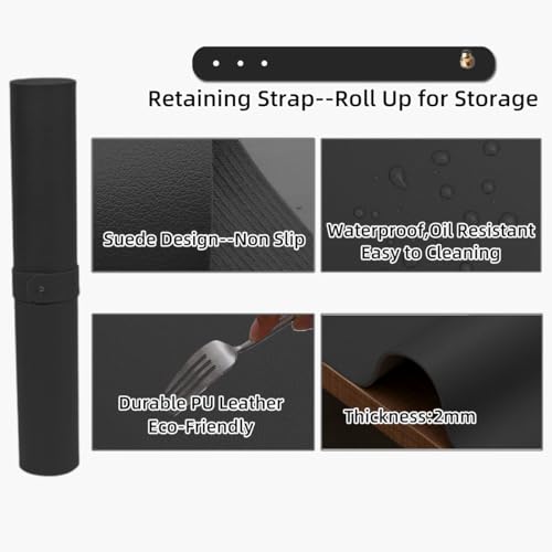 Large Gun Gleaning Mat for Pistol Rifle Shotgun, Oil-Resistant Gun Cleaning Pad, Non-Slip Waterproof Leather Workbench Mat Desk Pad for Gun Maintenance - color: Black, style: 23.6"x11.8"