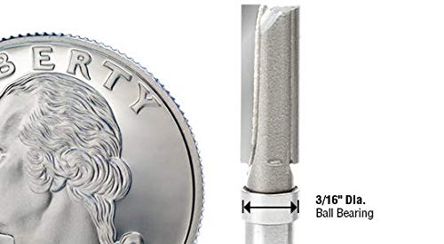 Amana Tool 47223-S Mini Flush RouterBit 1/4 D x 1/4 CH x 1/8 SHK w/ Bearing - size: 1/4 Dia x 1/4 x 1/8" Shank