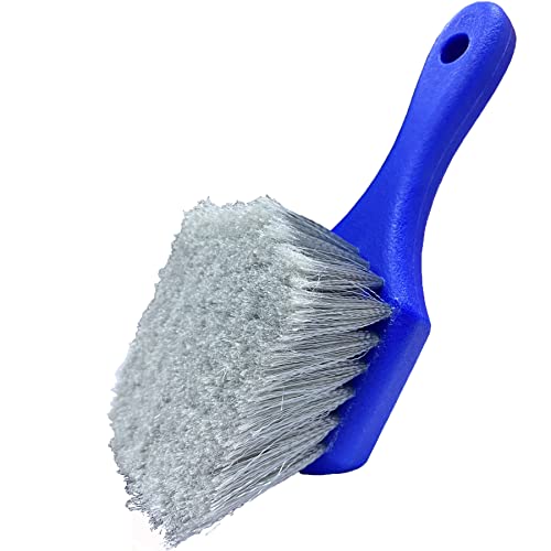 Wheel & Tire Brush for Car Rim, Soft Bristle Car Wash Brush - color: Blue