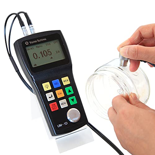 YUSHI UM1 Series UM-1D Handheld Portable Ultrasonic Thickness Gauge Tester Meter 0.03'' to 12'' / PT-08 Probe/Transducer P-E & E-E (echo-echo) Through Paint & Coatings - style: UM-1D