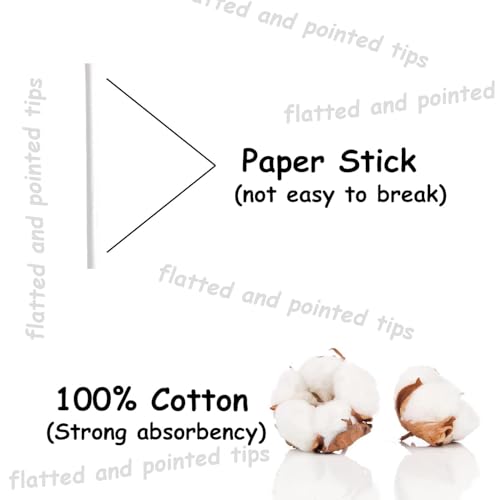 Paper Stick Thick Cotton Swabs with Precision and Flattened Tip 375pcs - size: 375pcs