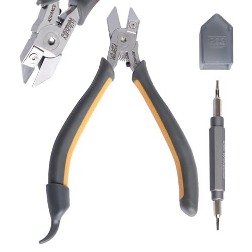 Model Nippers for DIY Model Building Replaceable Blade, Gundam Model Tools for Plastic Models, Ultra-thin Single-edged Non-slip Grip, Sharp Cutters, KJ025