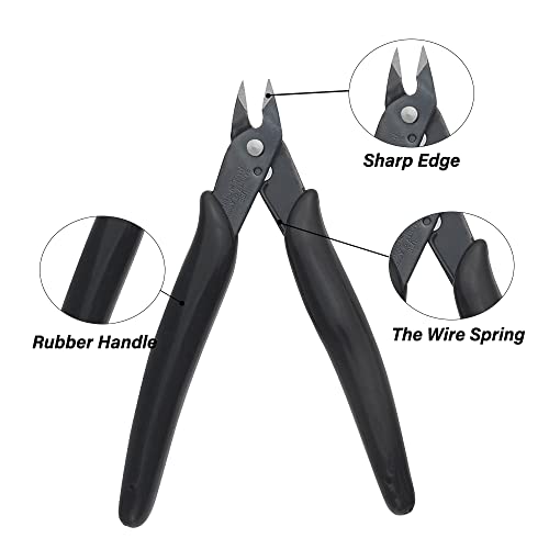 5PCS Wire Cutters Precision Electronic Flush Cutters Mini Cutting Pliers for Ultra-fine Cutting Needs (5 Colors) - color: Multi-color, size: 5Pack