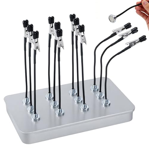 eZAKKA 20Pcs Magnetic Alligator Clip Painting Stand Base Kit for Model Kits - color: Silver, 1 Pack