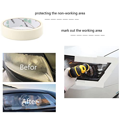 104PCS Car Headlight Restoration Kit - 3Inch Sanding Discs, Wool & Sponge Buffing Pads, Interface Pad for Car Washing, Cleaning, Waxing - style: 3inch-104pcs
