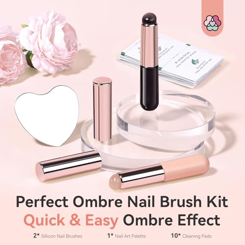 Saviland Chrome Nail Powder Set: 2PCS Reusable Chrome Nail Powder Applicator Nail Brush with 1g Metallic Mirror Effect Chrome Powder for Gel Nails