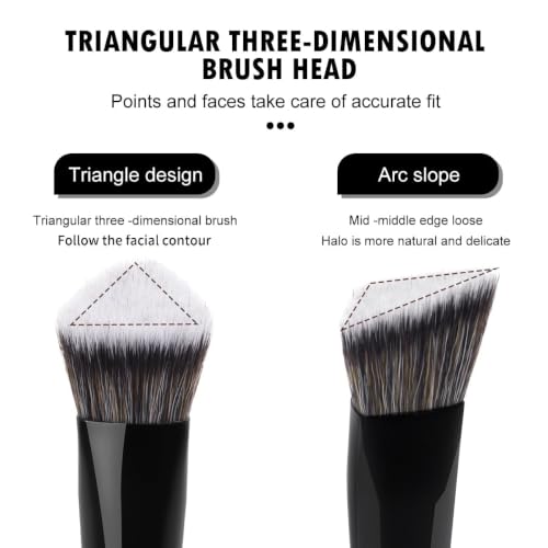 MAANGE 3 PCS Foundation Contour Conceal Brush Set, Makeup Brushes, Eyeshadow Concealer Brushes, Double Sided Blending Eyebrow Brush Professional Face brushes Set Tools, For Liquid, Cream, Loose Powder - color: 3 PCS