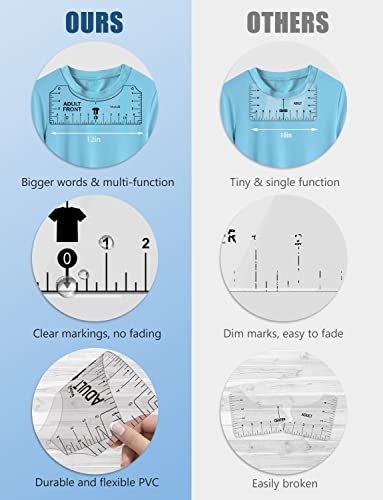 Vowlove T-Shirt Placement Guide for Cricut Heat Press and Vinyl Transfers - color: 02 Green