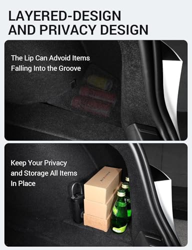 BASENOR Trunk Organizer for Tesla Model 3 Highland 2026-2024 TPE Set of 2 - size: 2024-2026 Model 3