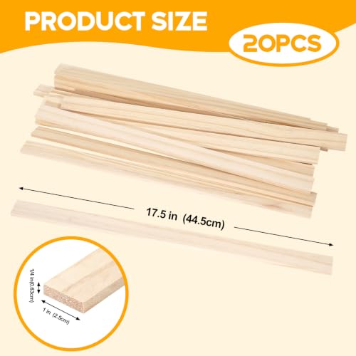 Wood Strips 1/4"x 1" x 17.5", 20 PCS Wood Planks Slats Trim for Wall - size: 1/4x1x17.5 inch-20 PCS