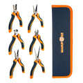 MANUFORE 6-Piece Mini Pliers Set for Precision Cutting, Gripping, Twisting