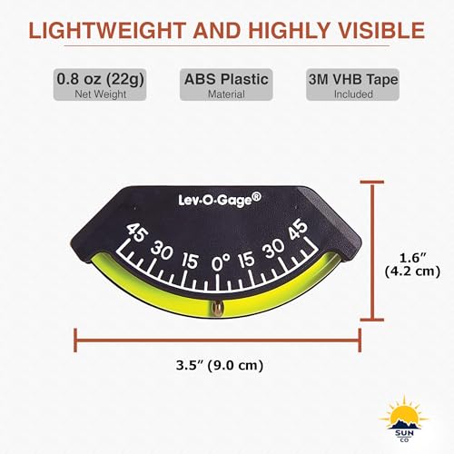 Sun Company Lev-o-gage Heel-Angle Sailing Clinometer (Marine Model) | Mounts on Bulkhead of Boat