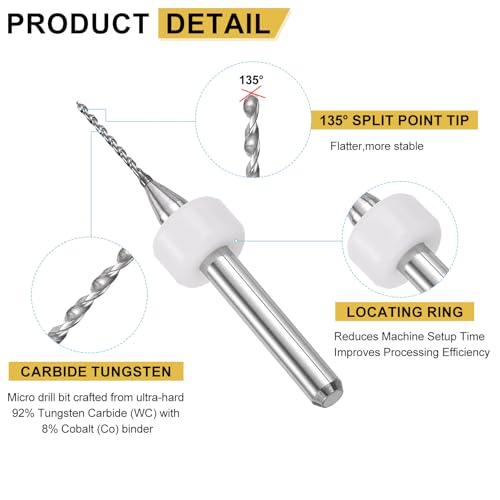 PATIKIL 20 Pack 0.75mm Micro Drill Bits Carbide Tungsten Steel - size: 0.75mm