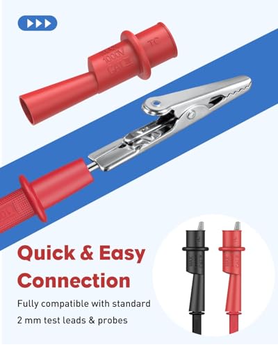 Vibit 6 Pcs Multimeter Alligator Clips Electrical Fluke Alligator Clips - size: 6 PCS-10A
