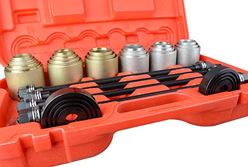 DAYUAN Universal Press Pull Sleeve Remove Install Bushes Bearings Tool Kit - size: 26Pcs Set--Red