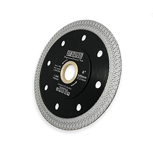 DT-DIATOOL Diamond Tile Blade 4 Inch 2pcs Diamond Turbo X Mesh Rim Segement Circular Saw Blade for Procelain Ceramic Stoneware Marble Granite Fits 5/8"-7/8" Arbor - size: 4 inch