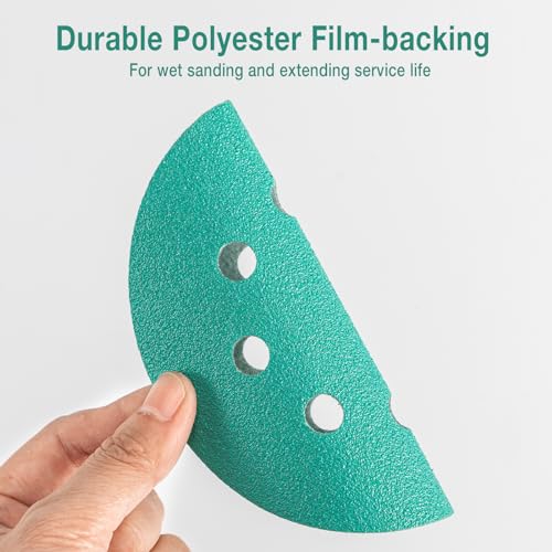 5-Inch 8-Hole Wet Dry Sanding Discs 220 Grit Sandpaper, 50-Pack