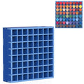 Krafetto 64-Grid Paint Organizer for 2 Oz Bottles, Wall Mount, Blue - color: 1pc blue paint rack