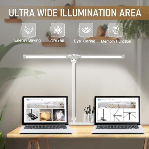 LED Desk Lamp for Home Office Desk Light Table Lamp 50 Lighting Modes Timer - color: Silver