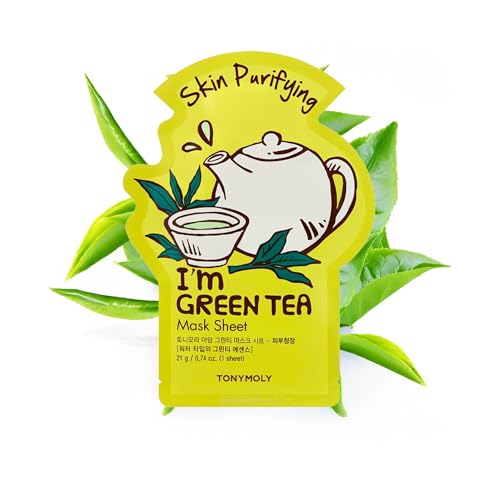 TONYMOLY I'm Face Sheet Masks - Hydrating & Soothing Korean Skincare - color: Green Tea, 1 Pack