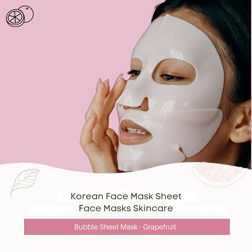 Oh K! Bubble Sheet Mask - Grapefruit - Korean Face Mask Sheet - Facial Skin Care Products - Clean Korean Skincare - Hydrating Face Sheets - 1 Pc (Pack of 3) - size: 1 Count (Pack of 3), style: Grapefruit
