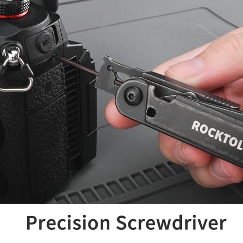 ROCKTOL Gen-R RB Multitool Pliers, VG10 Blade, 27-in-1 Multi-tool, EDC Pocket Knife, Retro Black Finish, Precision Screwdriver, Gut Hook for Hunting, Backpacking, Hiking, Camping