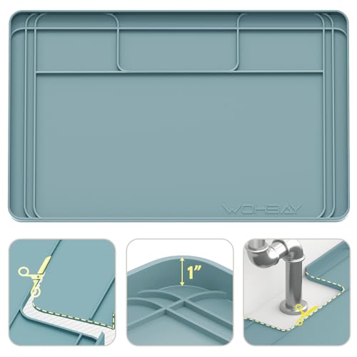 Under Sink Mats for Kitchen Waterproof 34"x22",Teal - color: Teal