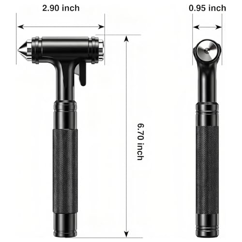 Tesla Glass Breaker Window Breaker Seatbelt Cutter Safety Hammer Car Window Breaker Tool Seatbelt Cutter Emergency Rescue Tools Metal Window Hammer Model Y/3/X/S Car Accessories (Black) - color: Black