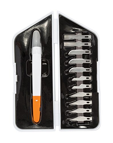 Fiskars Easy Change Precision Craft and Utility Knife Set with 12 Blades - style: 13-Piece Set