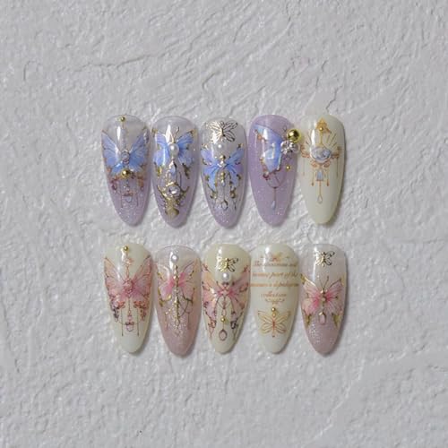 Butterfly Nail Art Stickers Decals 5D Butterfly Nail Stickers Pink Seashell 5D Embossed Shinny Butterflies Nails Design Decals Butterflies Stickers for Women DIY Manicure Nails Art Decorations - style: pink butterfly